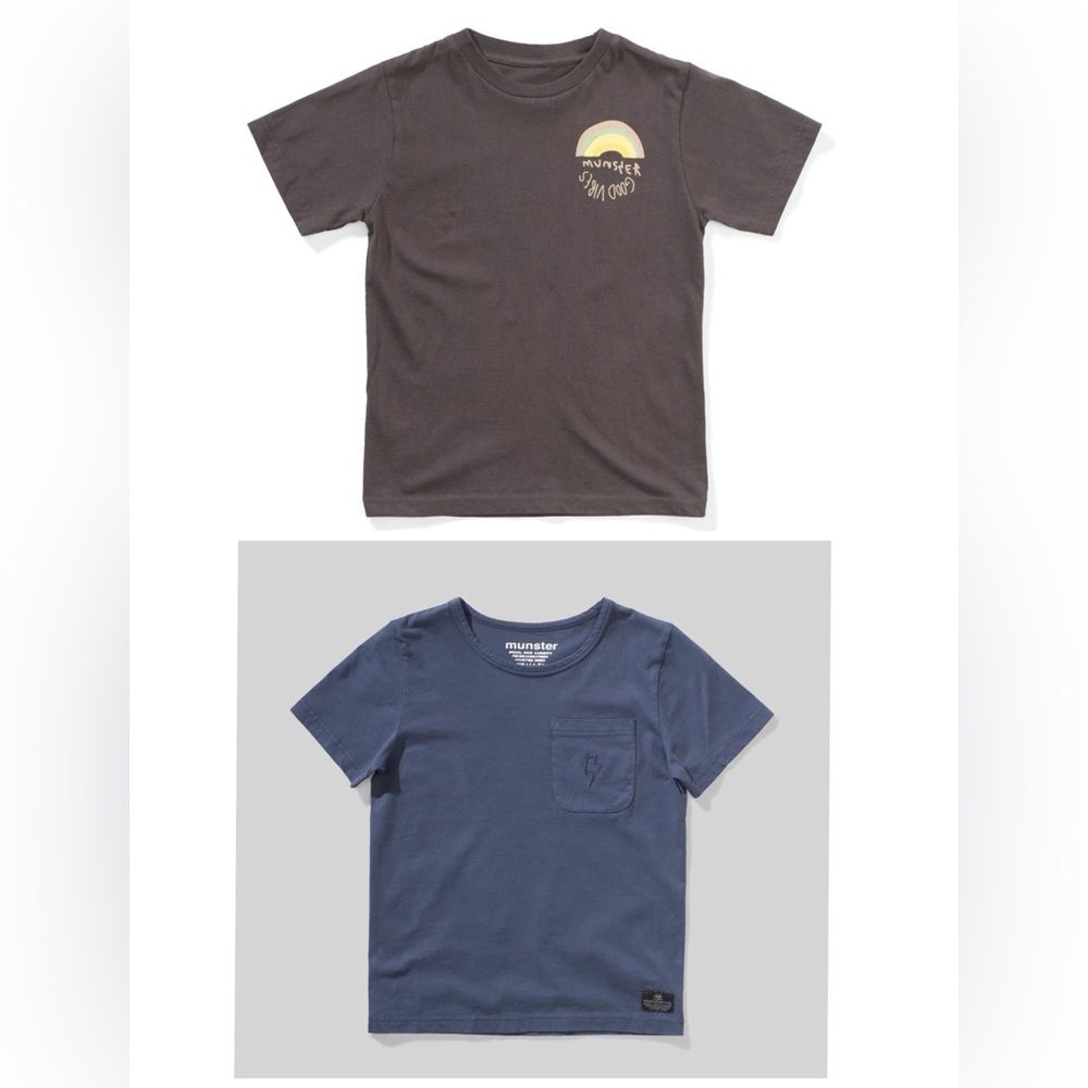 Munster Short Sleeve Tees in Brown and Blue